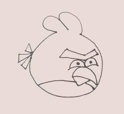 愤怒的小鸟简笔画步骤