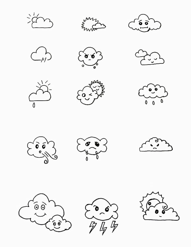 各种天气符号简笔画