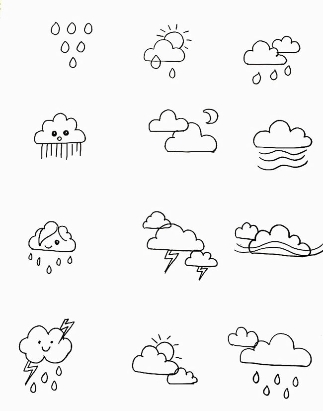 各种天气符号简笔画