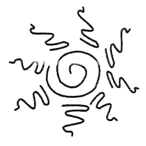 超简单12款太阳儿童画