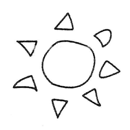 超简单12款太阳儿童画