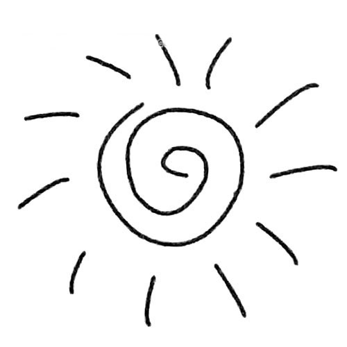 超简单12款太阳儿童画