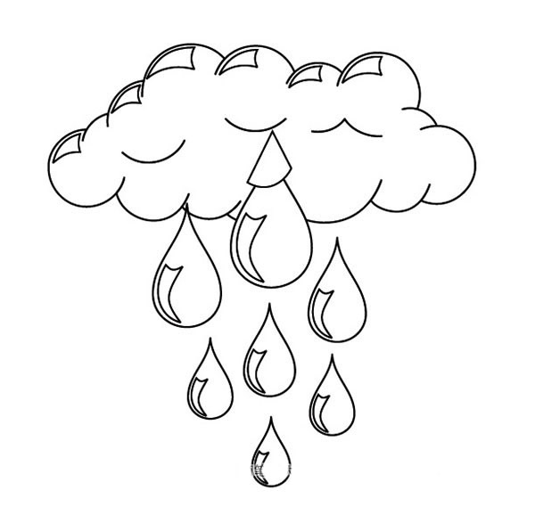 下大雨的云朵和雨滴简笔画(下雨了云朵有什么变化呢)