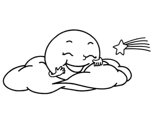 3款可爱的卡通月亮简笔画