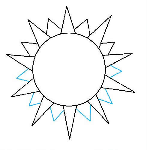 可爱的卡通太阳简笔画