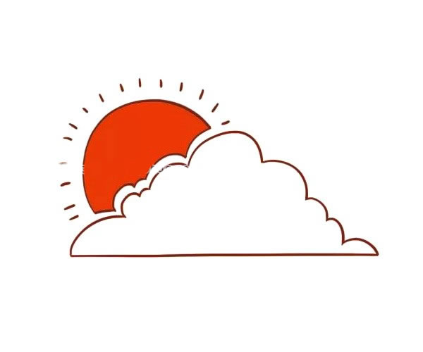 云中的太阳简笔画(云里的太阳图片简笔)