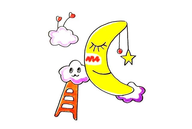 卡通的月亮简笔画