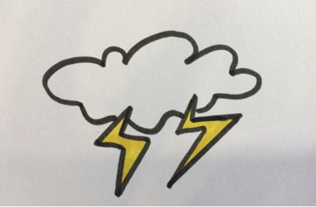 关于闪电的简笔画步骤