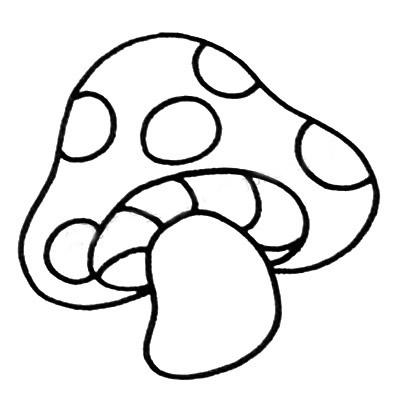 一步步教你画彩色的蘑菇