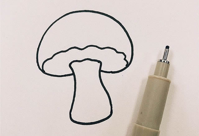 好看的彩色蘑菇简笔画