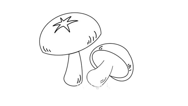 漂亮的香菇简笔画步骤