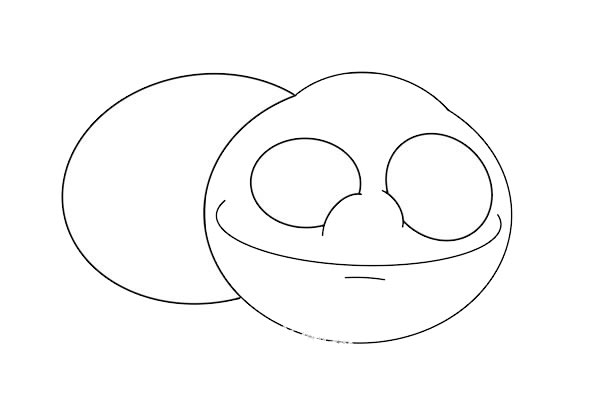 卡通大眼睛西红柿简笔画