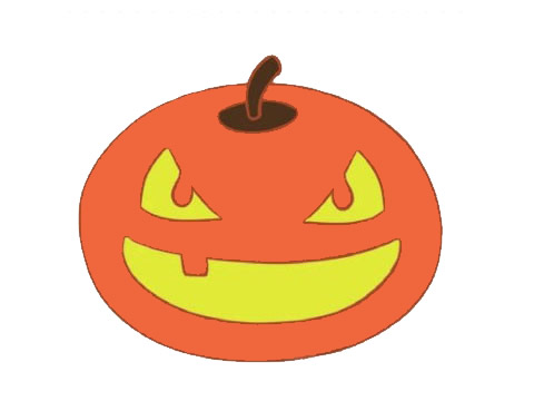 一组彩色的南瓜简笔画(彩色南瓜卡通图)