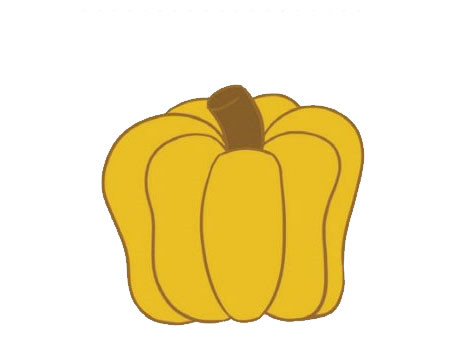 一组彩色的南瓜简笔画