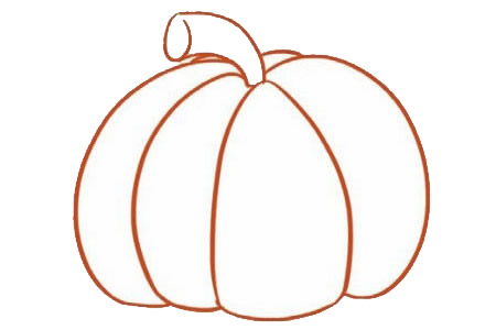 简单的涂色南瓜简笔画