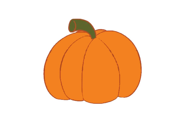 简单的涂色南瓜简笔画