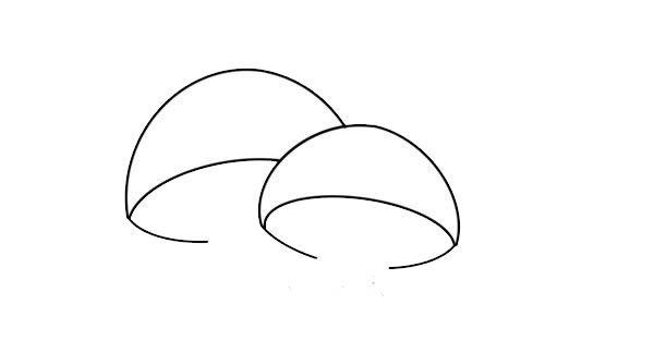 简单漂亮的彩色蘑菇儿童画