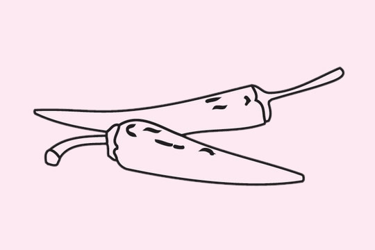 四张不同的辣椒简笔画