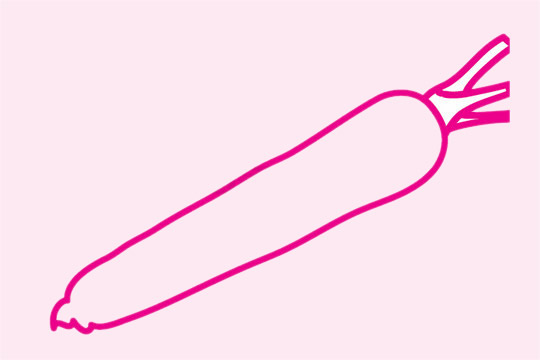 三步画出简单的胡萝卜