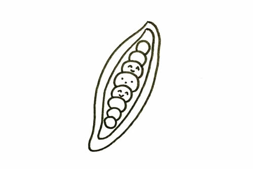 豌豆简笔画步骤教程