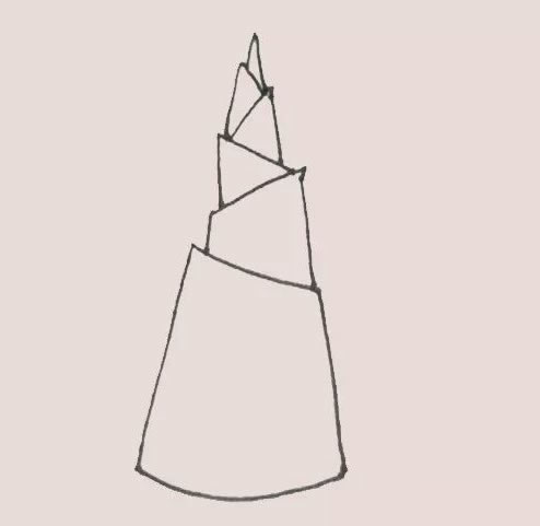 卡通版竹笋简笔画步骤