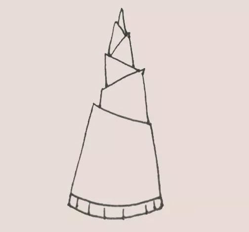 卡通版竹笋简笔画步骤