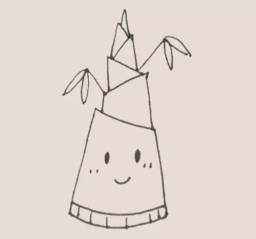 卡通版竹笋简笔画步骤