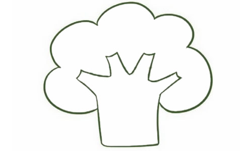 带颜色的卡通西兰花简笔画