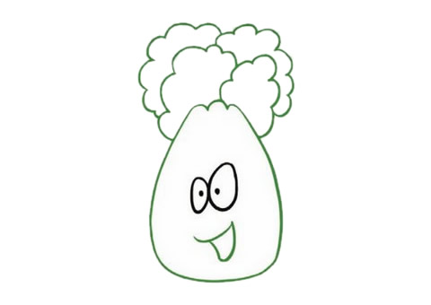 卡通有趣的白菜简笔画