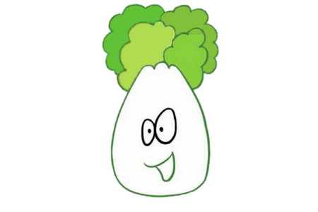 卡通有趣的白菜简笔画
