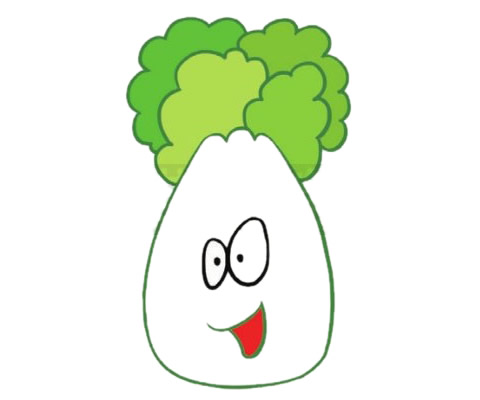 卡通有趣的白菜简笔画