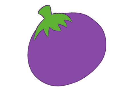 一组卡通的茄子简笔画