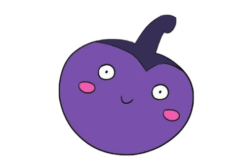 一组卡通的茄子简笔画