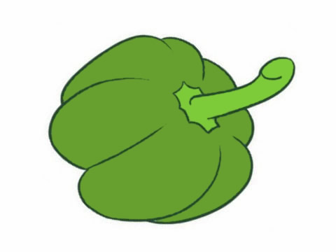 一组肉肉的青椒简笔画