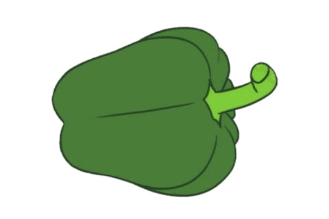 一组肉肉的青椒简笔画