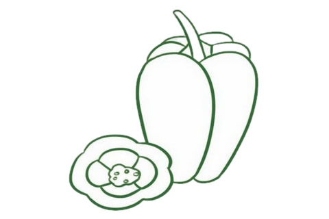 带颜色的青椒简笔画