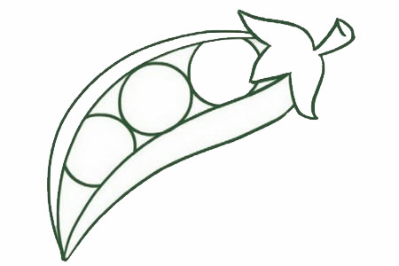 绿色的豌豆简笔画步骤