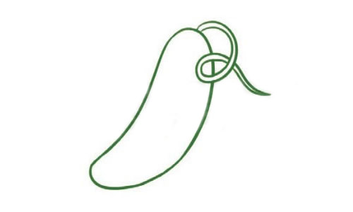 绿色的黄瓜简笔画