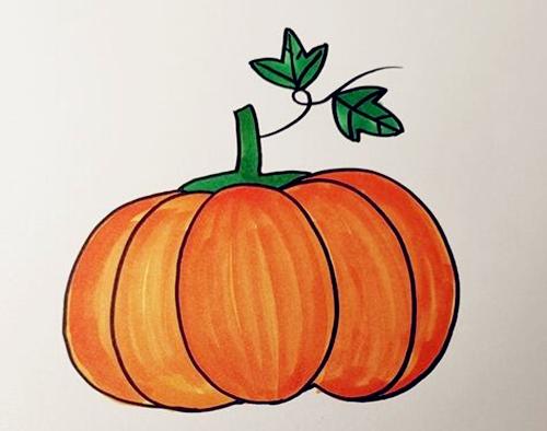 又大又红的南瓜简笔画