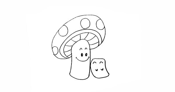 卡通蘑菇简笔画怎么画