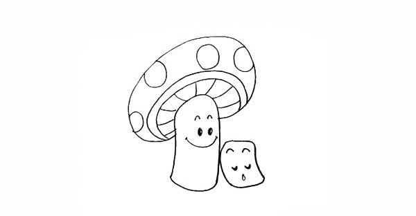 卡通蘑菇简笔画怎么画