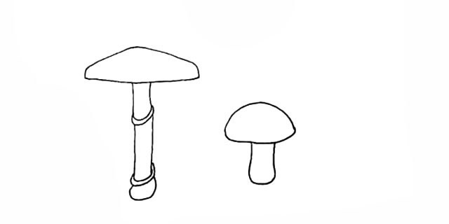 带颜色的蘑菇简笔画