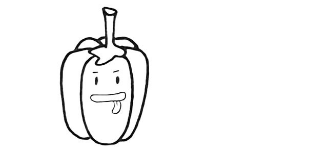有趣的卡通辣椒简笔画