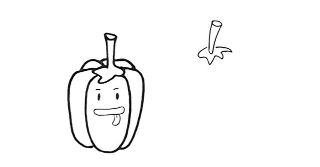 有趣的卡通辣椒简笔画