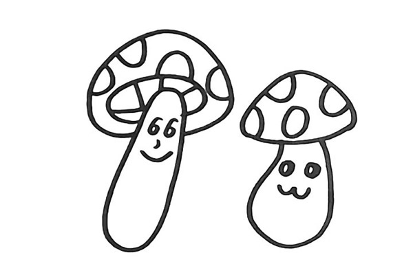 可爱的彩色蘑菇简笔画
