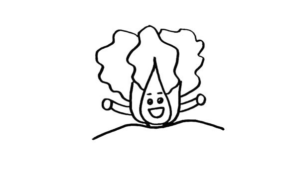 卡通大白菜简笔画步骤