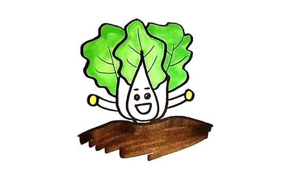卡通大白菜简笔画步骤