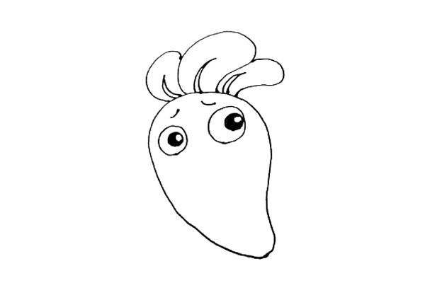 可爱卡通萝卜简笔画步骤