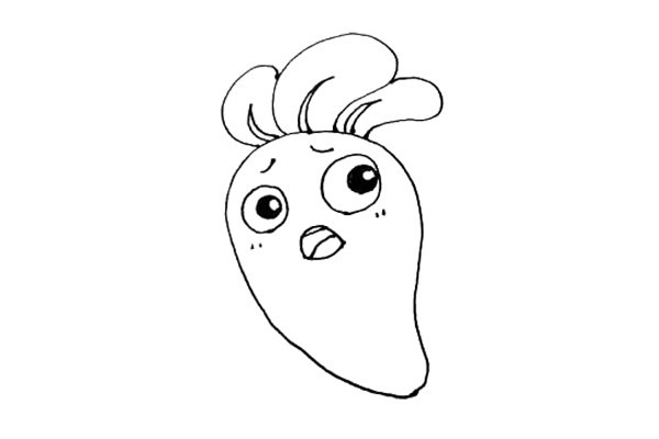 可爱卡通萝卜简笔画步骤