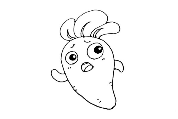 可爱卡通萝卜简笔画步骤